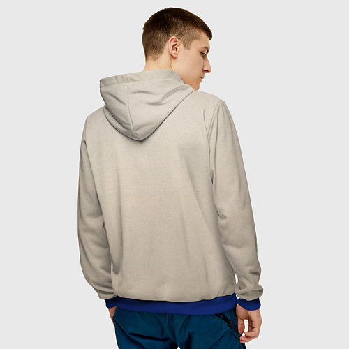 Мужская толстовка Новогодняя ель акварелью на холсте / 3D-Синий – фото 4