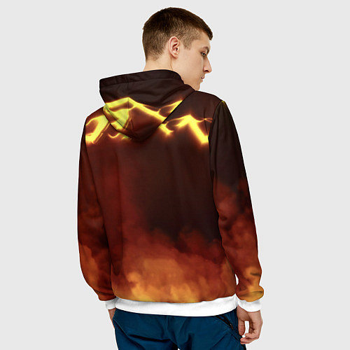 Мужская толстовка Doom storm огненное лого / 3D-Белый – фото 4