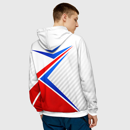 Мужская толстовка Герб РФ - классические цвета флага / 3D-Белый – фото 4