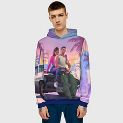Толстовка-худи мужская Jason & Lucia - GTA 6 official art, цвет: 3D-синий — фото 2