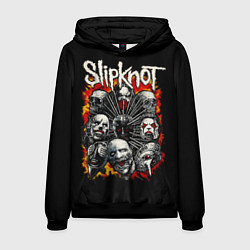 Толстовка-худи мужская Slipknot метал-группа, цвет: 3D-черный