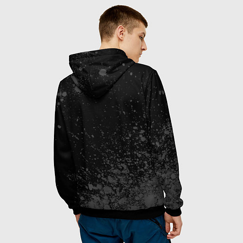 Мужская толстовка GTA 6 glitch на темном фоне / 3D-Черный – фото 4