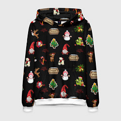 Мужская толстовка Много новогодних игрушек