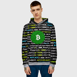 Толстовка-худи мужская Bitcoin сатоши, цвет: 3D-меланж — фото 2