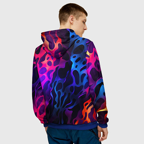 Мужская толстовка Камуфляж из ярких красок / 3D-Синий – фото 4