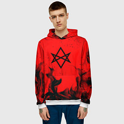 Толстовка-худи мужская Imagine dragons bend fire smock, цвет: 3D-белый — фото 2