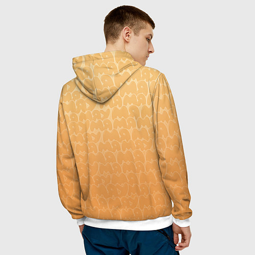 Мужская толстовка Рыжий кот с гитарой / 3D-Белый – фото 4