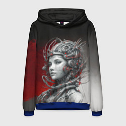 Мужская толстовка Девушка в кибернетическом шлеме