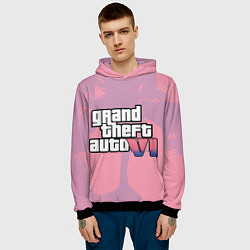 Толстовка-худи мужская GTA 6 pink, цвет: 3D-черный — фото 2