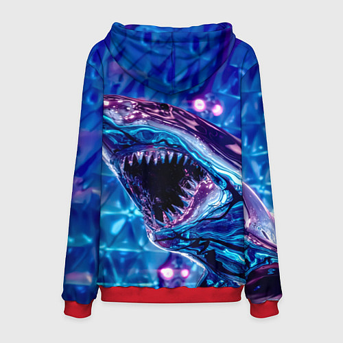 Мужская толстовка Фиолетовая акула / 3D-Красный – фото 2