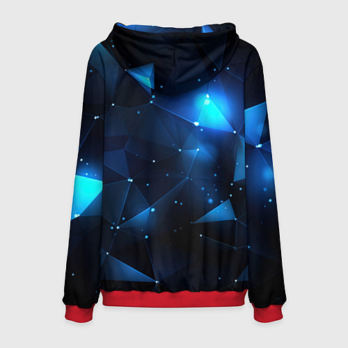 Мужская толстовка Синяя геометрическая абстракция / 3D-Красный – фото 2