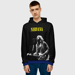 Толстовка-худи мужская Группа Nirvana Курт Кобейн, цвет: 3D-синий — фото 2