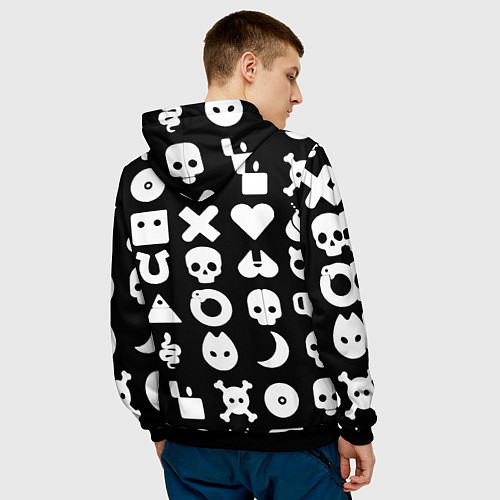 Мужская толстовка Любовь смерть и роботы паттерн / 3D-Черный – фото 4