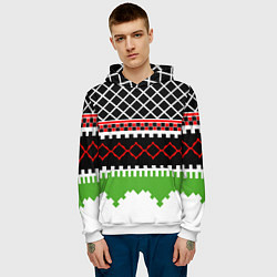 Толстовка-худи мужская Узор из разноцветных фигур, цвет: 3D-белый — фото 2