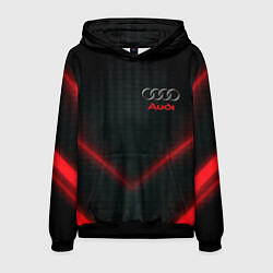 Толстовка-худи мужская Audi stripes neon, цвет: 3D-черный