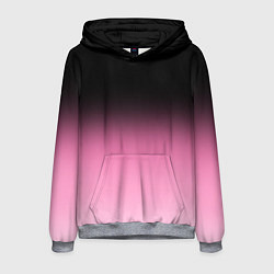 Толстовка-худи мужская Черно-розовый градиент, цвет: 3D-меланж