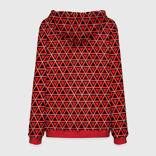 Мужская толстовка Красные и чёрные треугольники / 3D-Красный – фото 2