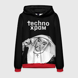 Мужская толстовка Techno храм монашка и четки с крестиком