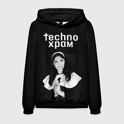 Мужская толстовка Techno храм монашка смотрит в небо
