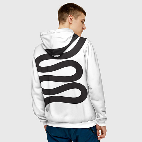 Мужская толстовка Папина Дочки - чёрная полоса / 3D-Белый – фото 4