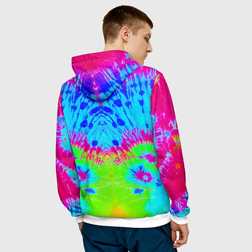 Мужская толстовка Tie-Dye abstraction / 3D-Белый – фото 4