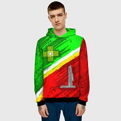 Толстовка-худи мужская Флаг Зеленограадского АО, цвет: 3D-черный — фото 2