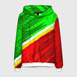 Толстовка-худи мужская Расцветка Зеленоградского флага, цвет: 3D-белый