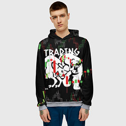 Толстовка-худи мужская Трейдинг быков и медведей, цвет: 3D-меланж — фото 2