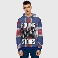 Толстовка-худи мужская Rolling Stones - Great britain, цвет: 3D-синий — фото 2