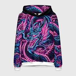 Мужская толстовка Neon Japanese dragon - irezumi