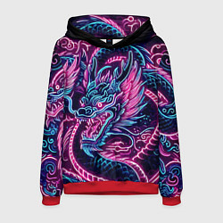 Мужская толстовка Neon Japanese dragon - irezumi