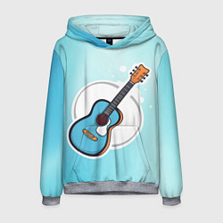 Мужская толстовка Гитара шестиструнная бирюзовая