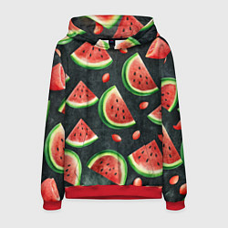 Мужская толстовка Паттерн красные дольки арбуза