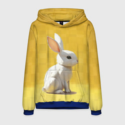 Толстовка-худи мужская Белоснежный кролик, цвет: 3D-синий