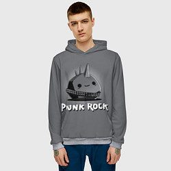 Толстовка-худи мужская Камень панк, цвет: 3D-меланж — фото 2