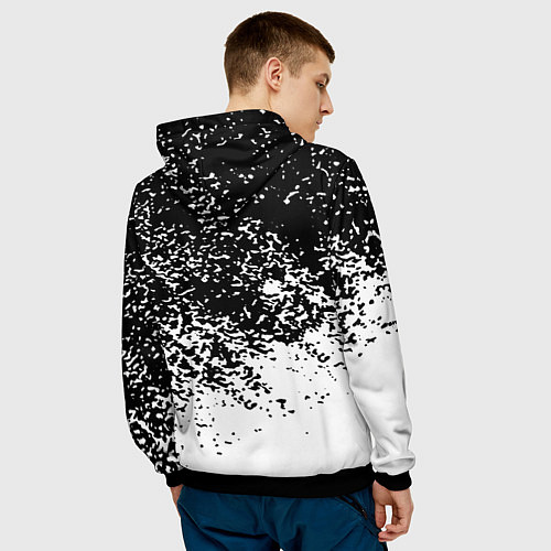 Мужская толстовка BMW краски текстура / 3D-Черный – фото 4