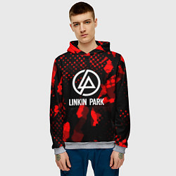 Толстовка-худи мужская Linkin park краски текстуры, цвет: 3D-меланж — фото 2