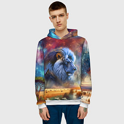 Толстовка-худи мужская Небесный лев, цвет: 3D-белый — фото 2