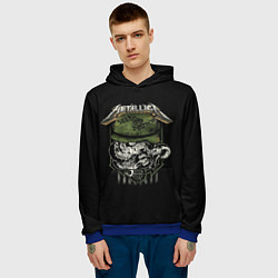 Толстовка-худи мужская Metallica - skull, цвет: 3D-синий — фото 2
