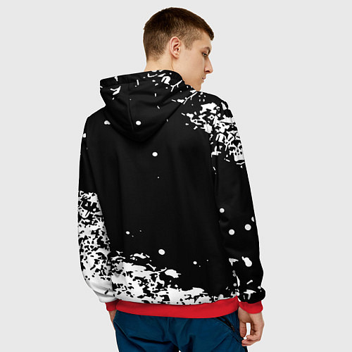 Мужская толстовка Roblox белая краска / 3D-Красный – фото 4