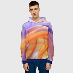 Толстовка-худи мужская Оранжевая и синяя абстрактная дуга, цвет: 3D-синий — фото 2