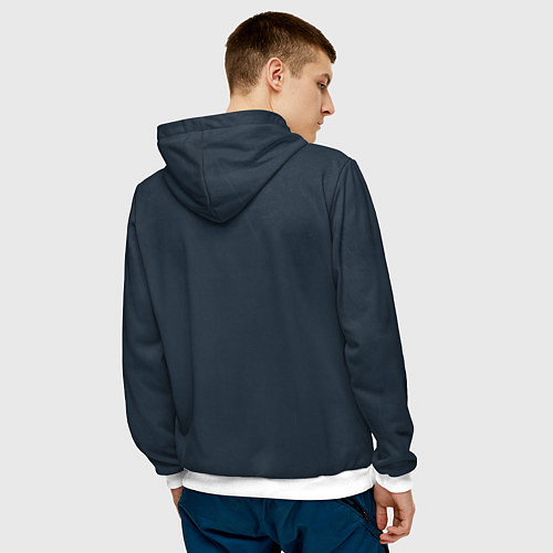 Мужская толстовка Винтажный постер космос титан ракета / 3D-Белый – фото 4