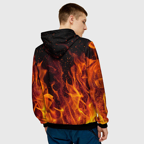 Мужская толстовка Ведьмак и пламя / 3D-Черный – фото 4