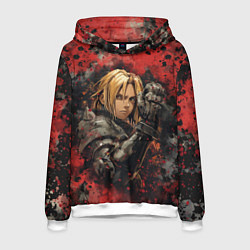 Толстовка-худи мужская Edward Elric - Fullmetal Alchemist, цвет: 3D-белый