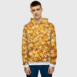 Толстовка-худи мужская Кукурузный абстрактный эффект, цвет: 3D-белый — фото 2