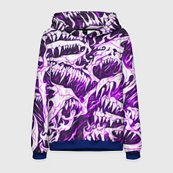 Мужская толстовка Белые клыки на розовом фоне