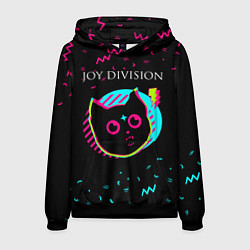 Толстовка-худи мужская Joy Division - rock star cat, цвет: 3D-черный