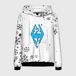 Толстовка-худи мужская Skyrim logo winter, цвет: 3D-черный