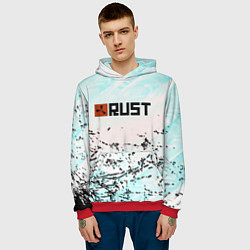 Толстовка-худи мужская Rust game текстура, цвет: 3D-красный — фото 2