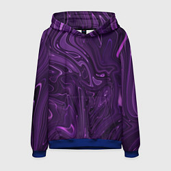 Толстовка-худи мужская Абстакция на темно фиолетовом, цвет: 3D-синий